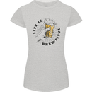 Life is Brewtiful Beer Alcohol Larger Womens Petite Cut T-Shirt Sports Grey