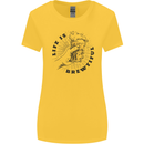 Life is Brewtiful Beer Alcohol Larger Womens Wider Cut T-Shirt Yellow