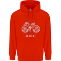 Life is a Beautiful Ride Cycling Bicycle Childrens Kids Hoodie Bright Red
