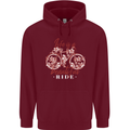 Life is a Beautiful Ride Cycling Bicycle Childrens Kids Hoodie Maroon