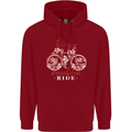 Life is a Beautiful Ride Cycling Bicycle Childrens Kids Hoodie Red