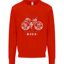 Life is a Beautiful Ride Cycling Bicycle Kids Sweatshirt Jumper Bright Red