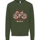 Life is a Beautiful Ride Cycling Bicycle Kids Sweatshirt Jumper Forest Green
