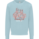 Life is a Beautiful Ride Cycling Bicycle Kids Sweatshirt Jumper Light Blue