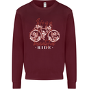 Life is a Beautiful Ride Cycling Bicycle Kids Sweatshirt Jumper Maroon