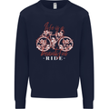 Life is a Beautiful Ride Cycling Bicycle Kids Sweatshirt Jumper Navy Blue