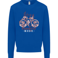 Life is a Beautiful Ride Cycling Bicycle Kids Sweatshirt Jumper Royal Blue