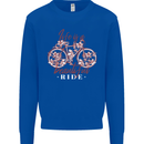 Life is a Beautiful Ride Cycling Bicycle Kids Sweatshirt Jumper Royal Blue