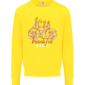 Life is a Beautiful Ride Cycling Bicycle Kids Sweatshirt Jumper Yellow