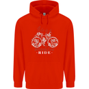 Life is a Beautiful Ride Cycling Bicycle Mens 80% Cotton Hoodie Bright Red