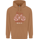 Life is a Beautiful Ride Cycling Bicycle Mens 80% Cotton Hoodie Caramel Latte