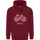 Life is a Beautiful Ride Cycling Bicycle Mens 80% Cotton Hoodie Maroon