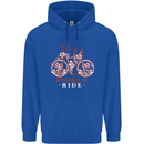 Life is a Beautiful Ride Cycling Bicycle Mens 80% Cotton Hoodie Royal Blue