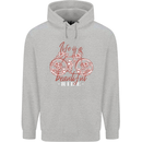 Life is a Beautiful Ride Cycling Bicycle Mens 80% Cotton Hoodie Sports Grey