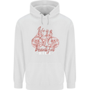 Life is a Beautiful Ride Cycling Bicycle Mens 80% Cotton Hoodie White