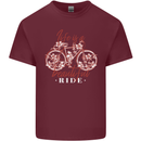 Life is a Beautiful Ride Cycling Bicycle Mens Cotton T-Shirt Tee Top Maroon