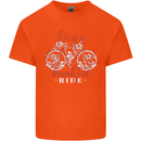 Life is a Beautiful Ride Cycling Bicycle Mens Cotton T-Shirt Tee Top Orange