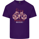 Life is a Beautiful Ride Cycling Bicycle Mens Cotton T-Shirt Tee Top Purple
