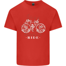 Life is a Beautiful Ride Cycling Bicycle Mens Cotton T-Shirt Tee Top Red