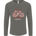 Life is a Beautiful Ride Cycling Bicycle Mens Long Sleeve T-Shirt Charcoal