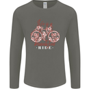 Life is a Beautiful Ride Cycling Bicycle Mens Long Sleeve T-Shirt Charcoal