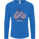 Life is a Beautiful Ride Cycling Bicycle Mens Long Sleeve T-Shirt Royal Blue