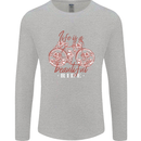 Life is a Beautiful Ride Cycling Bicycle Mens Long Sleeve T-Shirt Sports Grey
