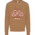 Life is a Beautiful Ride Cycling Bicycle Mens Sweatshirt Jumper Caramel Latte