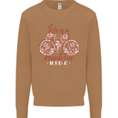 Life is a Beautiful Ride Cycling Bicycle Mens Sweatshirt Jumper Caramel Latte