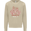 Life is a Beautiful Ride Cycling Bicycle Mens Sweatshirt Jumper Sand