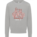 Life is a Beautiful Ride Cycling Bicycle Mens Sweatshirt Jumper Sports Grey