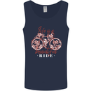 Life is a Beautiful Ride Cycling Bicycle Mens Vest Tank Top Navy Blue