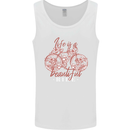 Life is a Beautiful Ride Cycling Bicycle Mens Vest Tank Top White