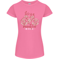 Life is a Beautiful Ride Cycling Bicycle Womens Petite Cut T-Shirt Azalea