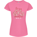 Life is a Beautiful Ride Cycling Bicycle Womens Petite Cut T-Shirt Azalea