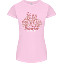Life is a Beautiful Ride Cycling Bicycle Womens Petite Cut T-Shirt Light Pink