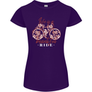 Life is a Beautiful Ride Cycling Bicycle Womens Petite Cut T-Shirt Purple