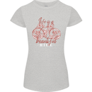Life is a Beautiful Ride Cycling Bicycle Womens Petite Cut T-Shirt Sports Grey