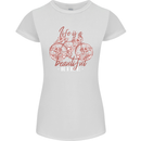 Life is a Beautiful Ride Cycling Bicycle Womens Petite Cut T-Shirt White