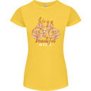 Life is a Beautiful Ride Cycling Bicycle Womens Petite Cut T-Shirt Yellow