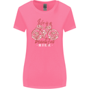 Life is a Beautiful Ride Cycling Bicycle Womens Wider Cut T-Shirt Azalea