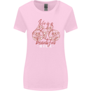 Life is a Beautiful Ride Cycling Bicycle Womens Wider Cut T-Shirt Light Pink