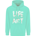 Life is a Dying Art Slogan Pessimist Artist Childrens Kids Hoodie Peppermint