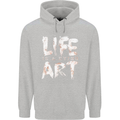 Life is a Dying Art Slogan Pessimist Artist Childrens Kids Hoodie Sports Grey