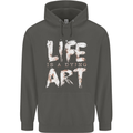 Life is a Dying Art Slogan Pessimist Artist Childrens Kids Hoodie Storm Grey