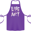 Life is a Dying Art Slogan Pessimist Artist Cotton Apron 100% Organic Purple