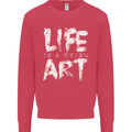 Life is a Dying Art Slogan Pessimist Artist Kids Sweatshirt Jumper Heliconia