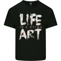 Life is a Dying Art Slogan Pessimist Artist Kids T-Shirt Childrens Black