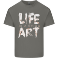 Life is a Dying Art Slogan Pessimist Artist Kids T-Shirt Childrens Charcoal