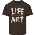 Life is a Dying Art Slogan Pessimist Artist Kids T-Shirt Childrens Chocolate